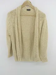 ◇ apart by lowrys アパートバイ ローリーズ コットン ニット 長袖 カーディガン サイズF ベージュ レディース E  【1303240027998】