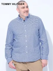 TOMMY HILFIGER (トミーヒルフィガー) 綿100％ ギンガムチェック レギュラーフィット オックスフォード ボタンダウン 長袖 シャツ
