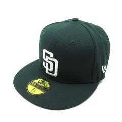 ニューエラ NEW ERA 59FIFTY サンディエゴ パドレス キャップ 帽子 ダークグリーン 7 1/8 56.8cm 美品
