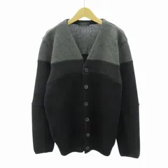 プラダ PRADA ニット カーディガン バイカラー ウール 長袖 44 グレー 黒 ブラック 0704 ●ECOのサムネイル