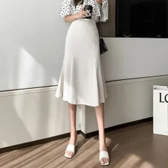 ☆ ライトベージュ ☆ Sサイズ ☆ スカート ボトムス プチフレア フレアスカート ミモレ丈 スカート レディース ミモレ丈スカート フレア ミモレ ロング ボトムス ハイウエスト 無地 上品 春 夏 秋 春夏 秋冬 大人 通勤 オフィスカジュアル きれいめ