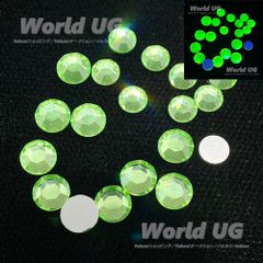 ウランガラス ラインストーン グリーン 3.8mm pp29 5粒（画像中の小さい方）