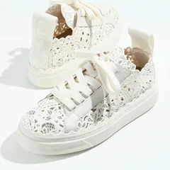 CHLOE クロエ シューズ スニーカー 靴 LAUREN LOW-TOP CHC24S00KHR レディース ホワイト レースアップ レース カジュアル 春夏のサムネイル