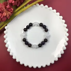 クラック水晶&ガーネット&ローズクォーツ パワーストーン ブレスレット メンズ レディース 男性 女性 幸運 開運  [13]