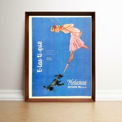 Helanca ストッキング 1960年代 フランス ヴィンテージ 雑誌 広告 額付 ポスター