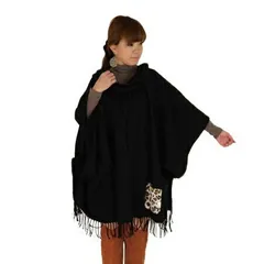 授乳ケープ ヒョウ柄ファーポケット付き ポンチョ おしゃれ 授乳服 マタニティ 秋 冬 温かい 暖かい シンプル お買い得 アウトレット 産前産後 母乳育児服 便利 安い 可愛い ミルフェルム【送料無料】