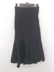 ◇ one after another NICE CLAUP バックギャザー ロング マーメイド スカート サイズS ブラック レディース E  【1303280011148】
