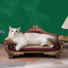 爪とぎ ソファ型 キャットソファ キャットベッド ペットベッド 猫ベッド おしゃれ かわいい ゴージャス リラックス 耐久性 ワインレッド
