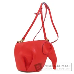 ⭐️希少 ロエベ エレファント ショルダーバッグ レザー レッド 訳あり
