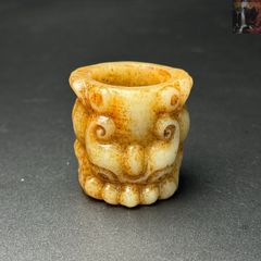 呪物・リング 頭蓋骨モチーフ 指輪 カパラ根付 クマントーン
