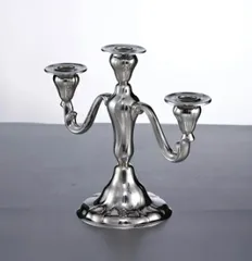 キャンドルスタンド ヨーロピアンスタイル 燭台 キャンドルホルダー 3灯立て ステンレス