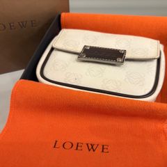美品】LOEWE ベルトバッグ ベルトポーチ レザー PVC 濃茶系 ロゴ金具