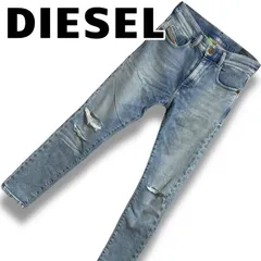 DIESEL ディーゼル ブルー ダメージデニム スキニージーンズ D-STRUKT FOR RESPONSIBLE LIVING ルーマニア製 W26 Mサイズ相当 レディース 954H