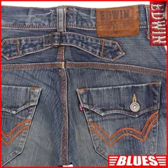 EDWIN エドウィン 411XVS ブーツカットデニム W30 ヴィンテージ加工 フラップポケット シンチバック 古着 バイク メンズ エドウィン_ウエスト78cmから82cm一覧←SEULB屋着古← HS165