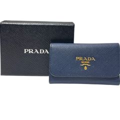 PRADA サフィアーノレザー キーケース 1PG222 ネイビー