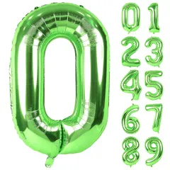 Lausatek バルーン アルミ風船 数字0 ナンバー 40インチ 大きい 誕生日 ハッピーバースデー 飾り付け ウェディング 記念日 パーティー 緑 約90cm グリーン 0