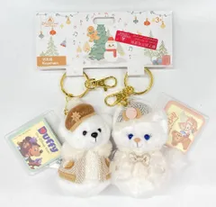 上海ディズニーリゾート Plush Keychain Duffy and Friends ダッフィー&リーナベル(雪だるま)/Christmas 2024 winter collection SHDL