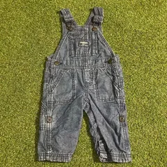 KIDS古着 90s OSHKOSH オシュコシュ　両面ロゴ入　デニムオーバーオール　6M