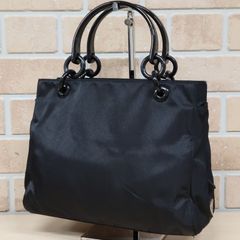 55 PRADA プラダ ナイロン プラスチックハンドル ハンドバッグ