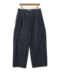 美品 アタッチメント 2タック ベルト付ワイドデニムパンツ インディゴ 