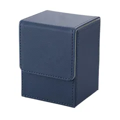 Venssu デッキケース トレカケース 縦入れ マグネット PU レザー 100枚 スリーブ対応 「 遊戯王 ポケモン デュエマ 各種 カードゲーム BOX 」 (紺) 1