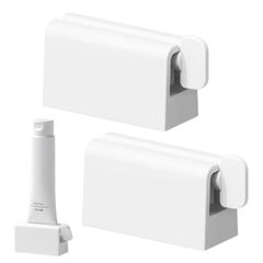 新品　ABS製 チューブ絞り器 歯磨き粉クリップ ホルダー しぼり器 2個セット スタンド 軟膏押出器 チューブ 歯磨き粉スクイーザーローリング 練り歯磨き出し機 Jravezt (白)