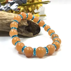 ピンクアベンチュリン パワーストーン ブレスレット 天然石 10mm （ライトブルー）メンズ・レディース　男性・女性　数珠ブレス　開運  [o]　