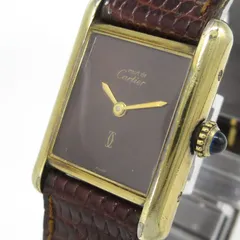 カルティエ Cartier マストタンク SM ヴェルメイユ レディース ウォッチ 腕時計 ボルドー文字盤 レクタンギュラー 管理11638のサムネイル