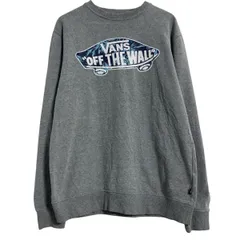 VANS プリントスウェット トレーナー M グレー ヴァンズ スポーツ プルオーバー 裏起毛 古着卸 アメリカ仕入 a702-5267