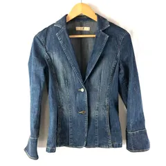 ニジュウサンク 23区 デニムジャケット デニム生地 シングルボタン サイドポケット 青系 38サイズ 972941