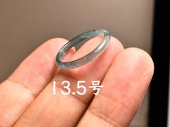L12-182 細身 高氷種 極品 13.5号 天然グアテマラ産 A貨 本翡翠 くりぬき リング