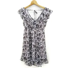 セシルマクビー ノースリーブワンピース 花柄 トップス レディース Mサイズ ベージュ×ブラウン CECIL McBEE 【中古】