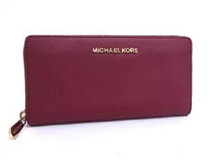 ■美品■ MICHAEL KORS マイケルコース レザー ラウンドファスナー 長財布 ウォレット レディース ボルドー系 DG9093