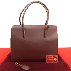 美品希少✨カルティエ トートバッグ 肩掛け マストライン レザーA4収納可 美品✨カルティエ トートバッグ ビジネス レザー ボルドー A4
