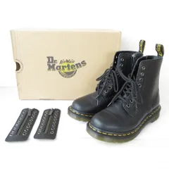 美品 Dr.Martens ドクターマーチン 1460 PASCAL FRONT ZIP レザー 8ホール ショートブーツ UK4 23cm相当 ブラック レディース 古着 中古 USED