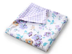 掛け布団カバー 綿混 花柄 シングル 幅150x210cm パープル