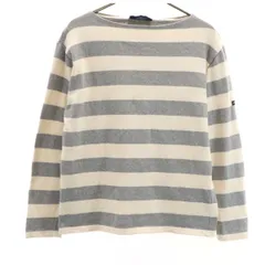 SAINT JAMES セントジェームス フランス製 ボーダー柄 長袖 ボートネック バスクシャツ XS ホワイト系 レディース 古着