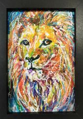 チョビベリー作 「優しいライオン」水彩色鉛筆画 ポストカード