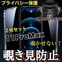 お得な２枚セット！プライバシー保護【iPhone 11ProMax】 覗き見防止強化ガラスフィルム