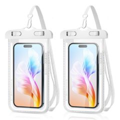 【在庫処分】2-Pack 高透過率 Waterproof 首掛け 温泉ストラップ付き 潜水 水泳 海水浴 温泉適用 雪 Phone 雨 釣り スイミング シュノーケリング 水中撮影 お風呂 プール Case 海 水中・水上で操作でき タッチ可能 首かけ 携帯