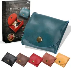 fogman 革製品アドバイザー監修 小銭入れ メンズ コインケース ボックス型 本革 薄型 コンパクト(ブルー)