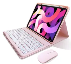【特価商品】Bluetooth カバー マウス キーボード iPadPro10.5 Apple iPadAir3 Pencil 丸型キー 収納可能 キーボードケース 10.2インチ 可愛い 第7世代 マグネット分離式 第8世代 第9世代 カラーキーボード iP