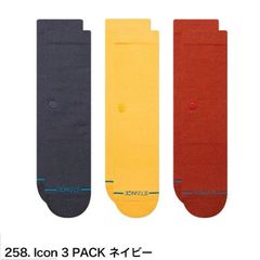 STANCE スタンスソックス STANCE socks ICON ネイビー 3足 アイコン 無地 シンプル 靴下 メンズ レディース 定番 ブランド おしゃれ スポーツ プレゼント ギフト 女性 彼氏 男性 大人