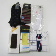 ユニクロ シーオーエー他 靴下 未使用 星柄 ボーダー等 6点セット まとめて 大量 メンズ 25-27cmサイズ UNIQLO etc