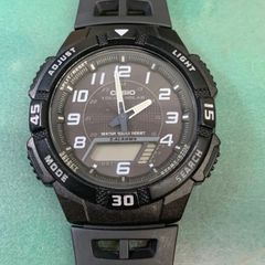 ジャンク CASIO ソーラー アナデジ 腕時計 本体 ブラック - メルカリ