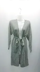 ◇ ◎ PLST プラステ 薄手 ストレッチ ケーブル 起毛 シンプル オシャレ 長袖 カーディガン サイズM グレー レディース E  【1308290052518】