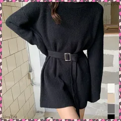 送料無料 ニットワンピース レディース ベルト付き 長袖ワンピース セーター セクシー ゆったり 着回し 体型カバー 着やせ 無地 お洒落 大人 可愛い 人気 秋冬ワンピース ミニワンピース 韓国ファッション