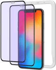 【在庫処分】iPhone11Pro iPhone Xs X 用 ガラスフィルム ブルーライトカット アイフォン 11 pro 10 10s 対応 NIMASO 全面保護 ガイド枠付き 眼精疲労軽減 2枚セット NSP18H20