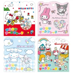 サンリオ おはじきシールフレーク 15個入り シール おはじき ぷっくり つやつや ハード レジン風 デコ パーツ クリア フレーク キャラクター