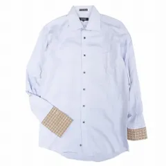 BURBERRY BLACK LABEL バーバリーブラックレーベル ノバチェック カフス シャツ ワイドカラー 長袖 38 M ブルー メンズ 【中古】